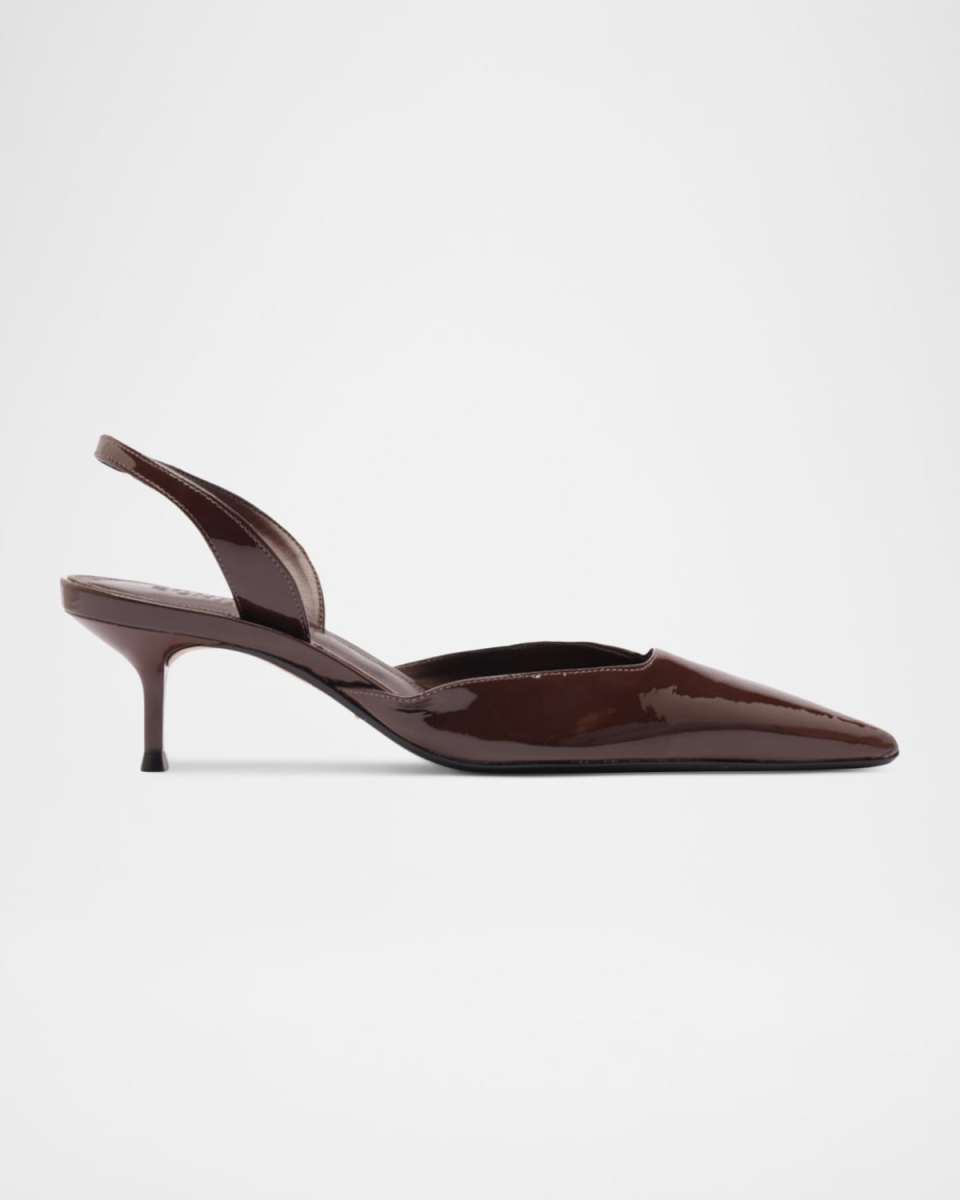 Paola Patent Leather Slingback Mid Pumps